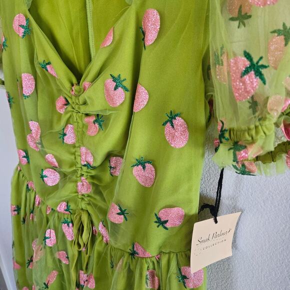 NWT PINK STRAWBERRY FIELDS COTTAGE DRESS PROM SPARKLY KID CORE - Picture 2 of 4
